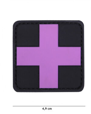 Patch 3D PVC Cross pink #19047
