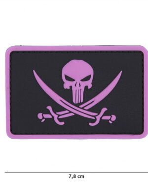 Patch 3D PVC Punisher pirate pink #11124