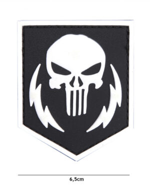 Patch 3D PVC Punisher thunder strokes white #12071