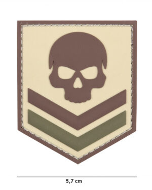 Patch 3D PVC Belgium skull coyote #20030