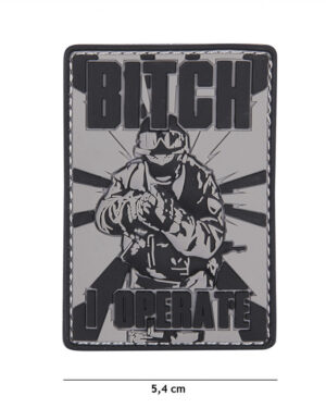 Patch 3D PVC Bitch grey #9037