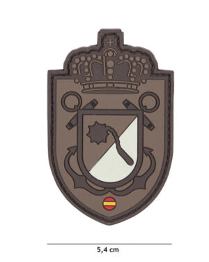 Patch 3D PVC Spanish crown shield brown #12087