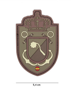 Patch 3D PVC Spanish crown shield brown/green #13093