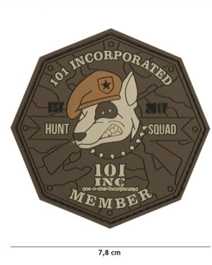 Patch 3D PVC 101 INC Hunt Squad brown #1082