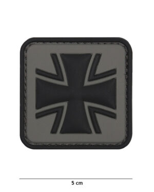 Patch 3D PVC German cross grey #2072