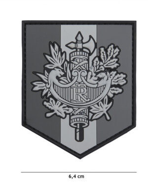 Patch 3D PVC French shield grey #2099