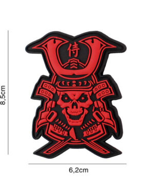 Patch 3D PVC Samurai skull red #5091