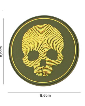 Patch 3D PVC fingerprint skull yellow #5118