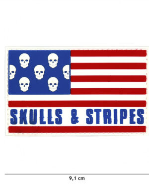 Patch 3D PVC Skull & stripes big skull #5133