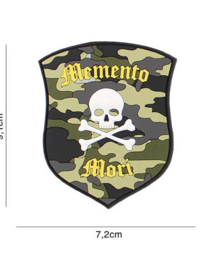 Patch 3D PVC Memento Mori shield skull camo #6108
