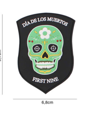 Patch 3D PVC First nine shield green #6124