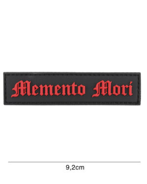 Patch 3D PVC Memento Mori (stripe) black/red #6135