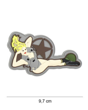 Patch 3D PVC Pinup girl laying #8141