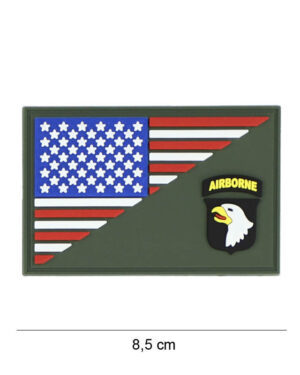 Patch 3D PVC 101st Airborne half flag #19058