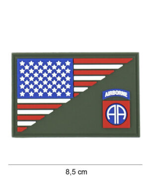 Patch 3D PVC 82nd Airborne half flag #19059