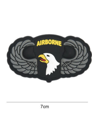 Patch 3D PVC 101st Airborne silver wings #8078