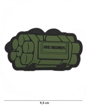 Patch 3D PVC Kind regards green #8133