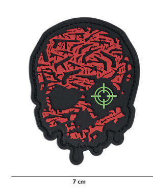 Patch 3D PVC Target eye skull red #13039