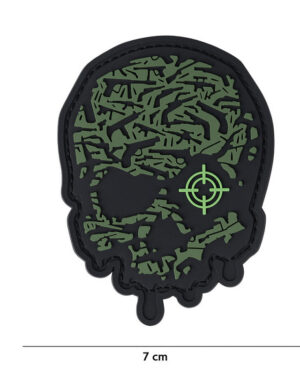 Patch 3D PVC Target eye skull green #14050