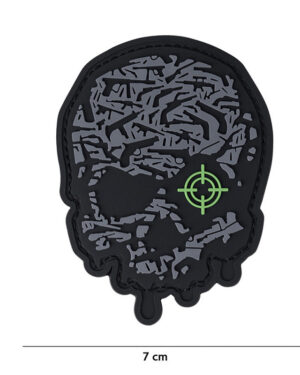 Patch 3D PVC Target eye skull grey #15042