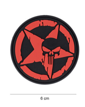 Patch 3D PVC Punisher allied star red #17060