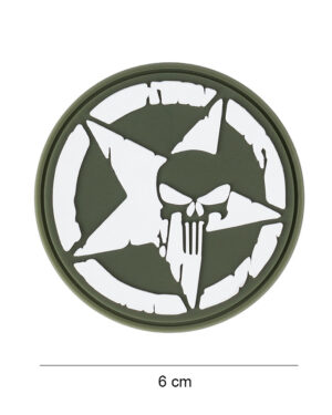 Patch 3D PVC Punisher allied star green #18055