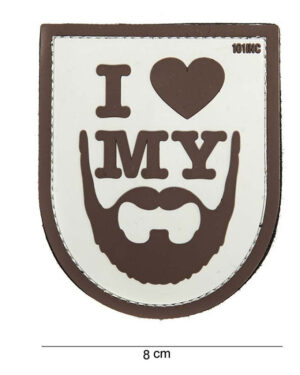 Patch 3D PVC I love my beard brown #14041
