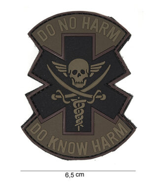 Patch 3D PVC Do no harm brown/black #16096