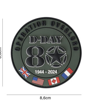 Patch 3D PVC D-Day 80 1944-2024 Allied flags #14012