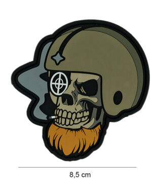 Patch 3D PVC Bearded skull pilot #6116
