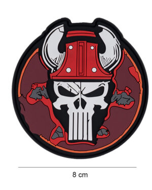 Patch 3D PVC Punish skull bull #6117