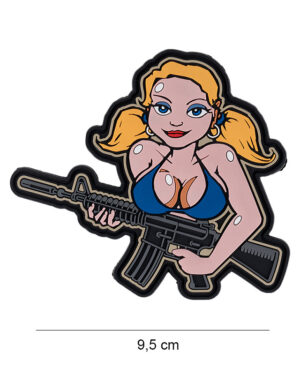 Patch 3D PVC Tactical girl blonde hair #6118