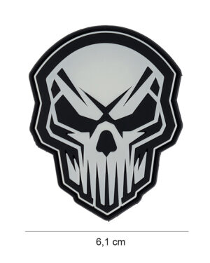 Patch 3D PVC Angry skull glow in the dark #9062