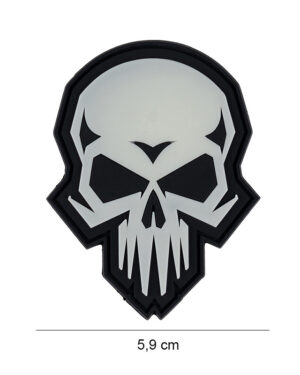 Patch 3D PVC Pshyco skull glow in the dark #10027