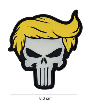 Patch 3D PVC Punish skull yellow hair glow in dark#13061