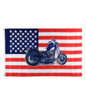 Motorrad mit US-Flagge