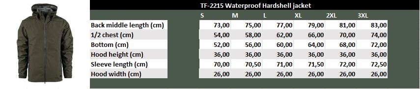 TF-2215 Wasserdichte Hardshell-Jacke - Regenjacke – Bild 16